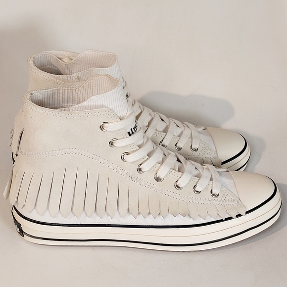 Host Pick🔥Palm Angels white fringe basket high vulcanized sneakers, EU41, NWT - Picture 8 of 13